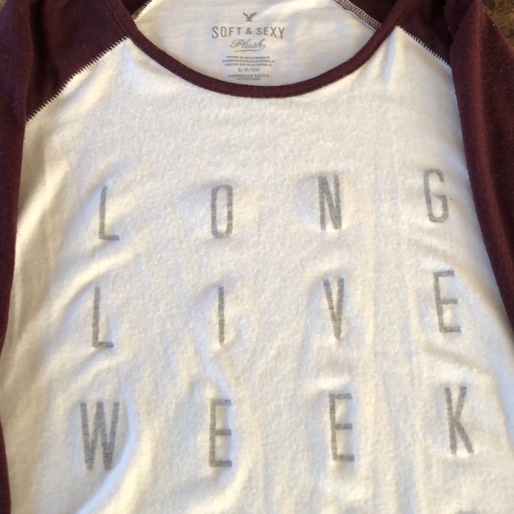 American Eagle Long Sleeve V-Neck Tee